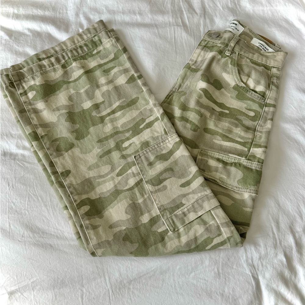 Army Green Cargo Wide Leg Jean